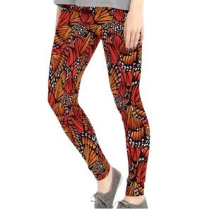 GRRL Monarch Butterfly Graphic Print Festival Fairycore Leggings SZ L
